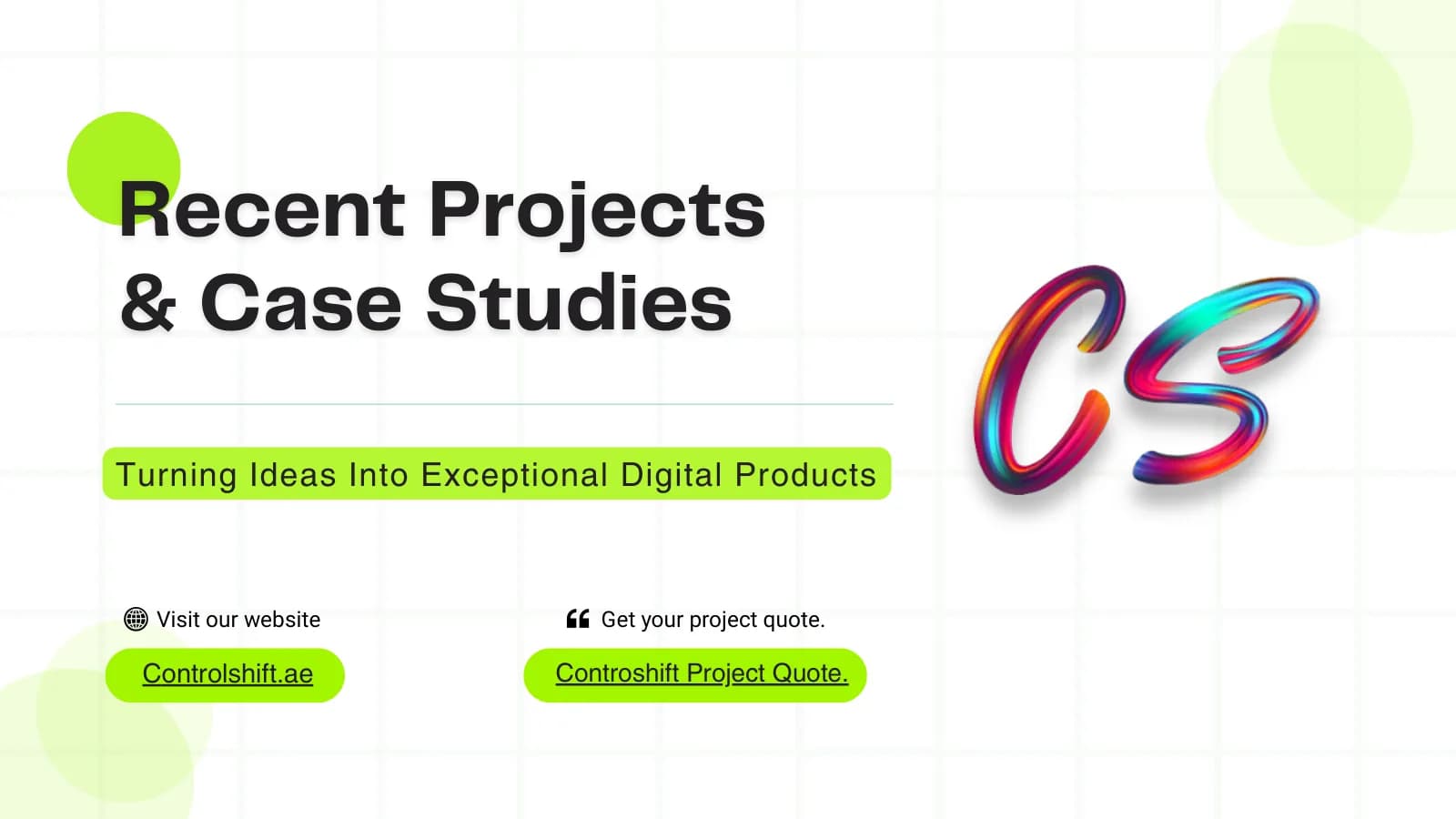 Control Shift company profile featuring recent projects and case studies