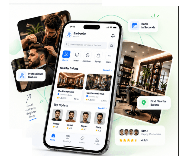 BarberGo — Salon & Barber Booking Mobile App