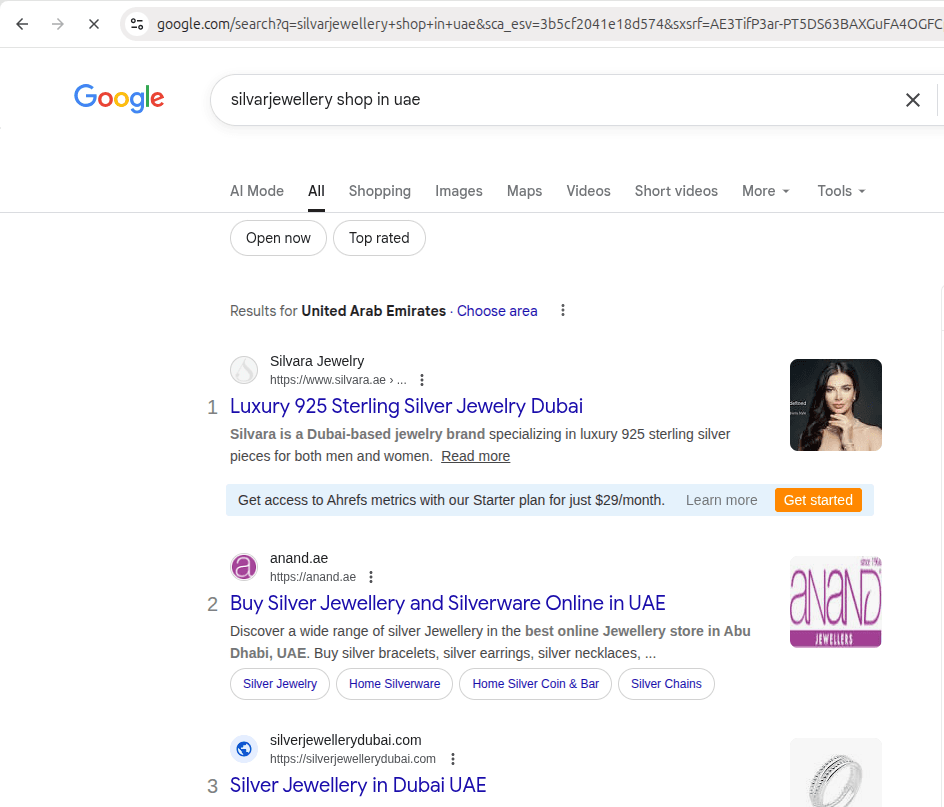 Ranking evidence for Top Rankings for Luxury Jewelry in UAE