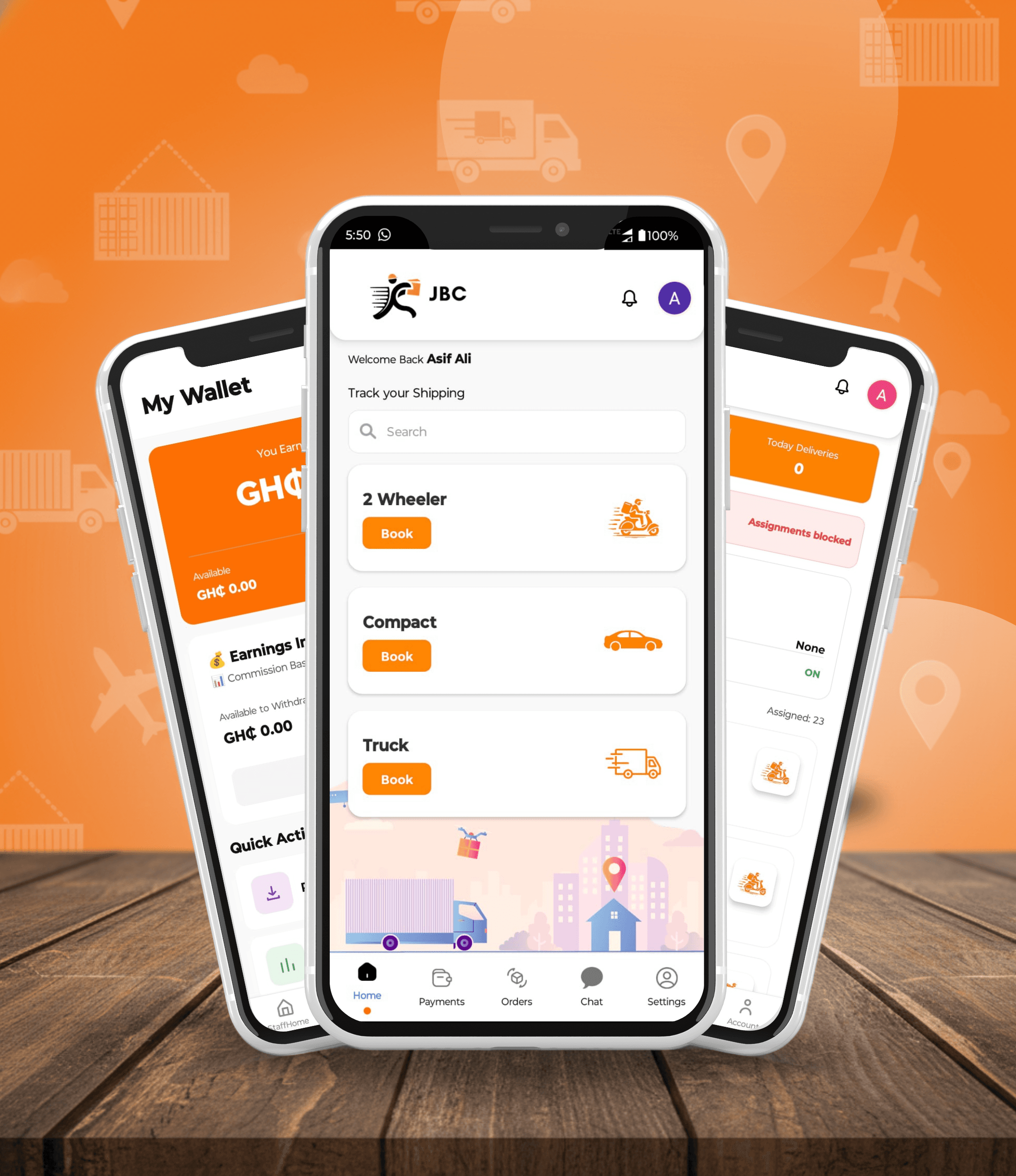 JBC Express — Logistics mobile app developed in Dubai by Control Shift