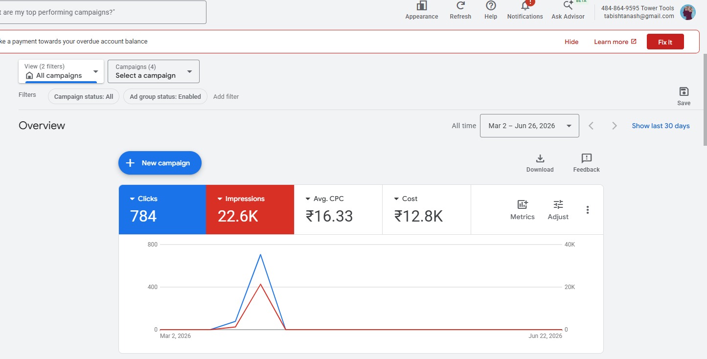TowerTools dashboard